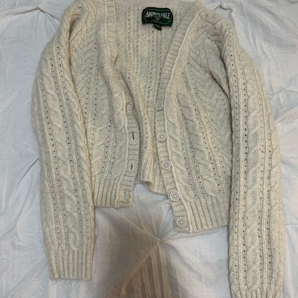 American Eagle Outfitters Sweaters - American Eagle Cream Cable Knit Cardigan